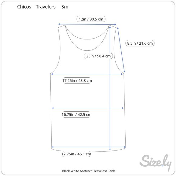 Chicos Travelers Black & White Abstract Sleeveless Scoop Neck Tank Small - Picture 7 of 7